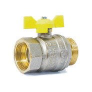 Кран шаровый 1/2" стандарт наружная-внутренняя резьба бабочка (ГАЗ) PN 40  ...LD LD47.352.15