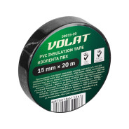 Изолента ПВХ 15ммх20м черная (130 мкм)  ВОЛАТ 50015-20