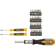 Отвёртка реверсивная + биты (набор 31пр.) CrV  VOREL 64655