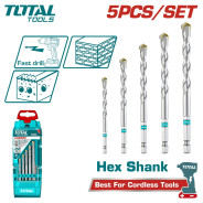 Набор сверл по бетону шестигранным хвостовиком   (5 шт)TOTAL TACSD6055