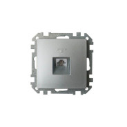 Розетка 1-ая телефонная (скрытая) серебро, Стиль  BYLECTRICA ТР4-037сер