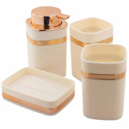 Набор для ванной комнаты 4пр. (мыльница, дозатор для мыла, подставка для зубных щеток, подставка для...La and Te beaute LT-BSP-3WH