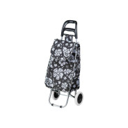 Сумка-тележка хозяйственная на колесах 30 кг, черная, цветы  ...PERFECTO LINEA 42-307014