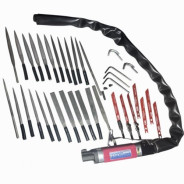 Пневмолобзик-надфиль 165мм (3400 BPM) в комплекте с пилками и надфелями, набор 32пр.  ...PROWIN CT-517K