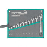 Набор ключей комбинированных 6-22 mm, 12 шт., CrV, матовый хром  ...Stels 15421
