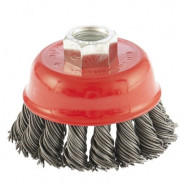 Щетка для УШМ, 65 мм, М14, Чашка, крученая проволока 0.58 мм  Matrix 74621