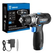 Дрель-шуруповерт аккумуляторная, 12В, 1АКБ 1,5 А/ч, 1500 об.мин, 32 Нм, DEKO DKCD12 ...Deko 083-1121