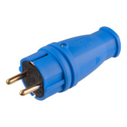 Вилка (с/з, 16А, 250В) каучук, синяя (В16-001)  ЮПИТЕР JP7602-03