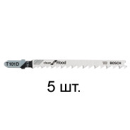 Пилка лобзиковая по дереву, T101D, 5 шт.,  BOSCH 2608630032