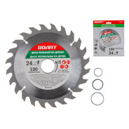 Диск пильный 190х30/20/16 мм. 24 зуб. по дереву (твердоспл. зуб)  ...ВОЛАТ 88130-24
