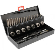 Набор метчиков и плашек 32 пр(М3х0.5,М4х0.7,М5х0.8,М6х1,М8х1.25,М10х1.5,М12х1.75), в металлическом к...Rock FORCE RF-M032-1