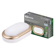 Светильник накладной LED ДПО "Антарес" 15Вт, 4000К, IP54, овал, 221*131*68 mm, матовое зол...TDM SQ0354-0020