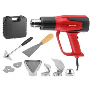 Термовоздуходувка HG 6020-1 в чем. + набор сопл (2000Вт, 2 скор., 350-600°С, ступенч. рег.)  ...WORTEX 334327