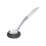 Губка (скребок) металлическая на ручке, KLINKO, бежевая  PERFECTO LINEA 43-217001