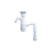 Сифон для умывальника с выпуском 70mm, с отводом для стир. маш., с гибкой трубой 1 1/2"-40/50mm...AV Engineering AVE129753