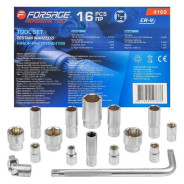 Набор головок 1/2", 10-32мм, 16пр. 6гр.  Forsage F-4169