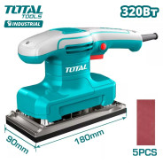 Виброшлифмашина, 220 В, 320 Вт, 90x180 мм, 14000 об/мин,   TOTAL TF1301836