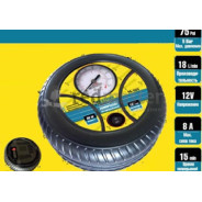 Компрессор автомобильный (18л/мин, 8А) "колесо" 12V  Partner PA-009