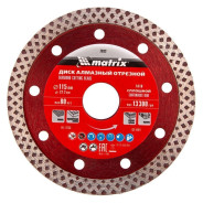 Диск алмазный отрезной сплошной, 115 х 22.2 мм, сухое/мокрое резание  ...Matrix 73122