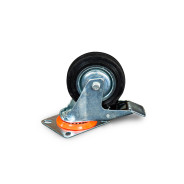 Колесо поворотное резина SCb 42 100 мм с тормозом (N)  TOR 1024166