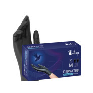 Перчатки нитриловые, р-р XL, уп. 100 шт. черные (текстурированные на пальцах)  ...LIBRY KN005BL