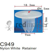Клипса для крепления внутренней обшивки европейских а/м пластиковая  ...Forsage C0949(Jaguar/European car)