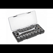 Ключ накидной трещоточный с головками, набор 20пр.,  CrV  HOEGERT HT1R492