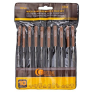 Набор надфилей разнопрофильных 140мм, 10пр.  FORSTIME FT-6163