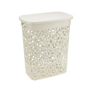 Корзина для белья ФЛОРА 35л (белый ротанг)  IDEA М2620