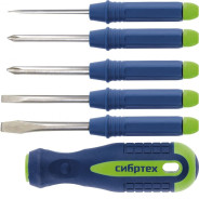 Отвертка со сменными насадками, 5 предметов, CrV  Сибртех 13384