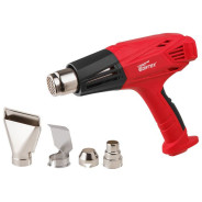 Термовоздуходувка в кор. + набор сопл 2000Вт, 450-600°C,  WORTEX HG602000011