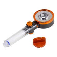 Лейка душевая двухсторонняя шарнирная с кнопкой подачи воды (АБС-пластик/нерж.сталь;L-26см;?-9см;0-8...ISMA ISMA-SK-00602