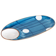 Блюдо керамическое, 33х17.5х2.8 см, серия BLUE MARINE  PERFECTO LINEA 17-103303