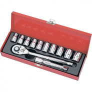 Набор торцевых головок, 1/2", головки 10 - 24 mm, с трещот. ключом, 12 предм.  ...Matrix 13526