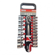 Набор инструментов (головки + трещотка 1/2") 19пр. CrV  H-D HD-38681