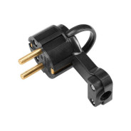 Вилка угловая с откидывающимся ушком (с/з, 6А, 250В) черная  ...BYLECTRICA В16-061ч