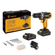 Дрель-шуруповерт аккумуляторная, 16В, 2АКБ 1,5 А/ч, 32Нм, 1350 об.мин,  DEKO Sharker 16V SET 63...Deko 083-1041