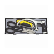 Мини ножовка +2 полотна, ножницы по металлу, выдвижной нож. 5пр.  ...Force 5055