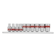 Набор торцевых головок 1/4", 6гр., CrV, 10пр., 4-13мм,  Matrix 13559