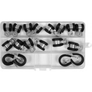 Хомуты зажимные с резиновой подложкой 6-16mm (набор 18шт)   YATO YT-067833