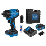 Аккумуляторный ударный гайковерт SC 1804 18В, 1АКБ  4.0А/ч, 1/2", 400Нм,  ...BULL 329204