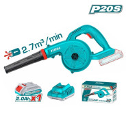 Воздуходувка аккумуляторная, 20В, 1АКБ 2,0 А/ч, 18000 об.мин,   ...TOTAL TABLI200281