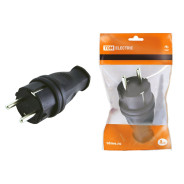 Вилка прямая каучук 2Р+РЕ 16А 250В IP44  TDM SQ0612-0001