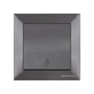 Выключатель проходной 1-клав. (скрытый, винт. зажим) дымчатый,, DARIA (10 A, 250 V, IP 20)  ...MUTLUSAN 2120 403 0295