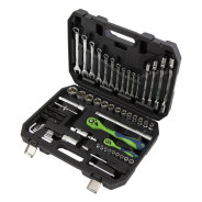 Набор инструментов, 1/2", 1/4", CrV, пластиковый кейс 89 предм.  ...Сибртех 13529