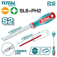 Отвертка 2 в 1  TOTAL THT250266