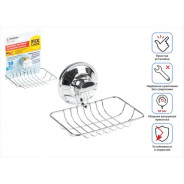Мыльница настенная на вакуумной присоске, хром. сталь, FIX LOCK  ...PERFECTO LINEA 35-339480