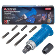 Отвертка ударная с набором бит, 8пр.  Forsage F-5064E