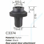 Клипса для крепления внутренней обшивки а/м Мерседес пластиковая (100шт/уп.)  ...Forsage клипса C3374(Mersedes)