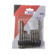 Биты крестообразные 50-100мм 1/4" S2 (набор 10пр)   H-D HD-77911